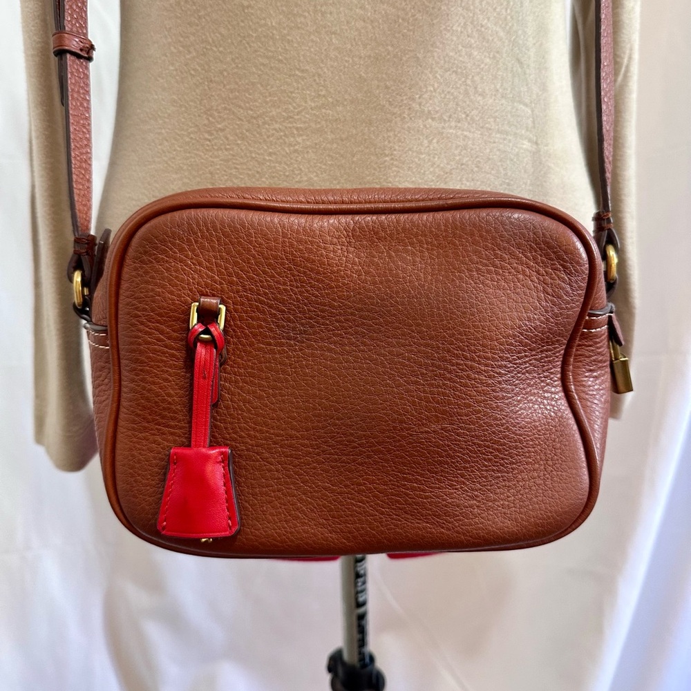 J. Crew ‘Signet’ Leather Crossbody Purse in Saddle Lock & Key - Picture 2 of 16